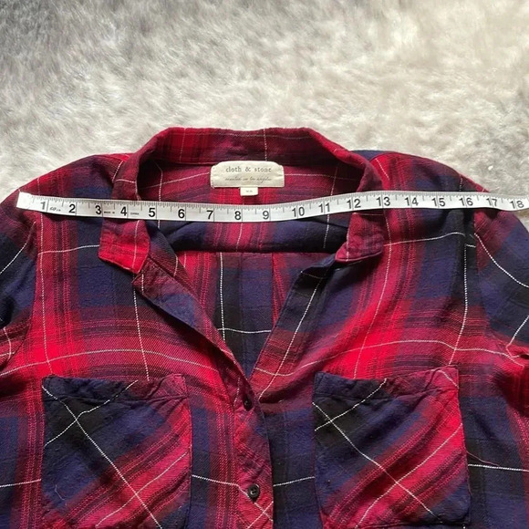 🔥4/$20 Anthropologie Cloth & Stone Plaid Shirt - Picture 10 of 12